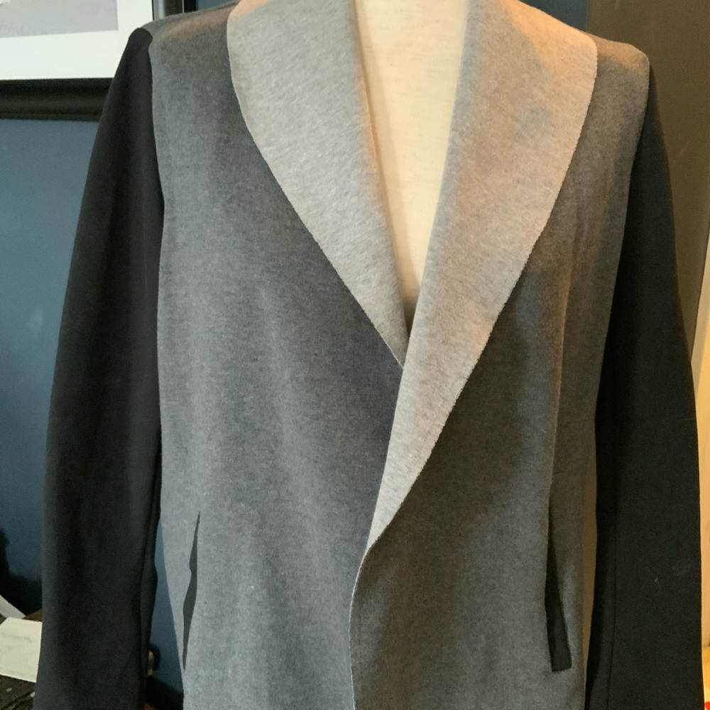 Catherine Malandrino color lock double face knit shawl collar jacket